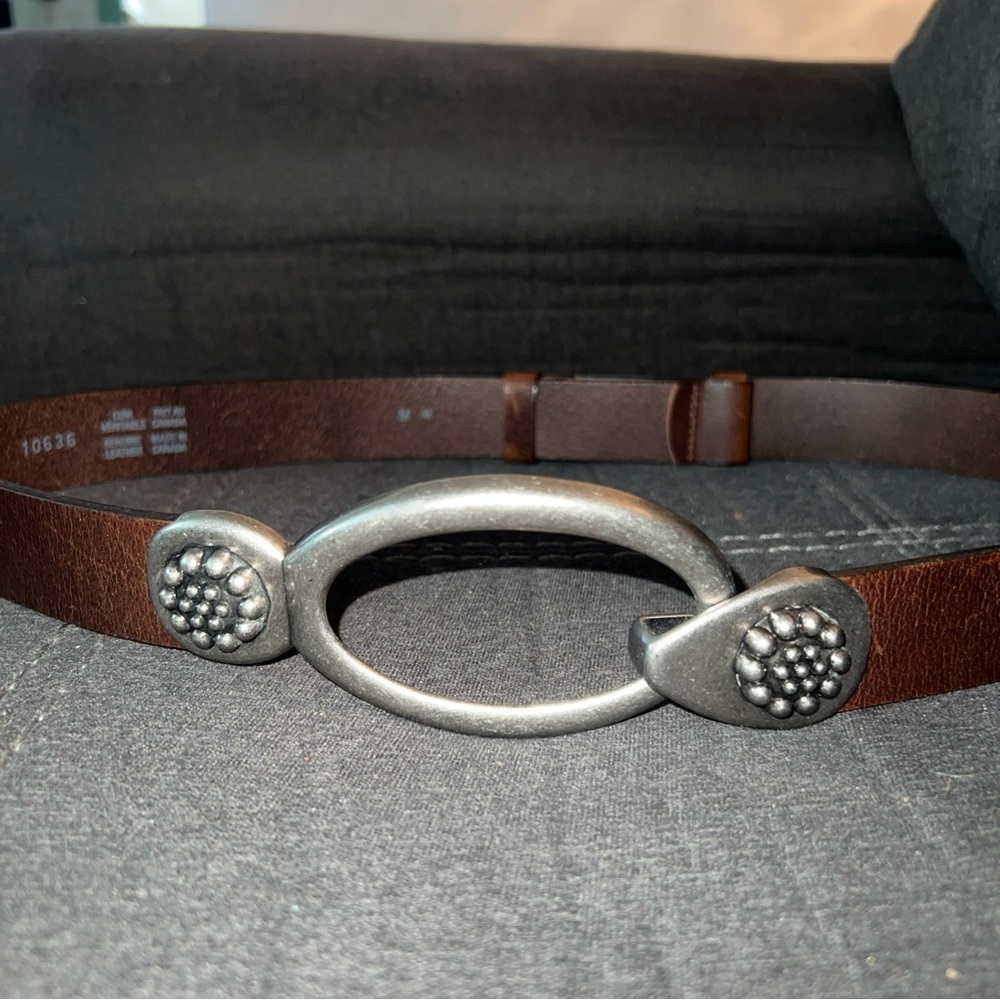 Landes brown Belt with Silver Buckle